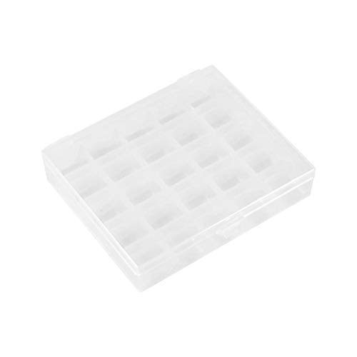 FTVOGUE Caja de Bobinas Máquina de Coser Vacía de Plástico Organizador de Almacenamiento de Canillas Estuche Transparente para 25 Carretes FTVOGUE Caja de Bobinas Máquina de Coser Vacía de Plástico Organizador de Almacenamiento de Canillas Estuche Transparente para 25 Carretes