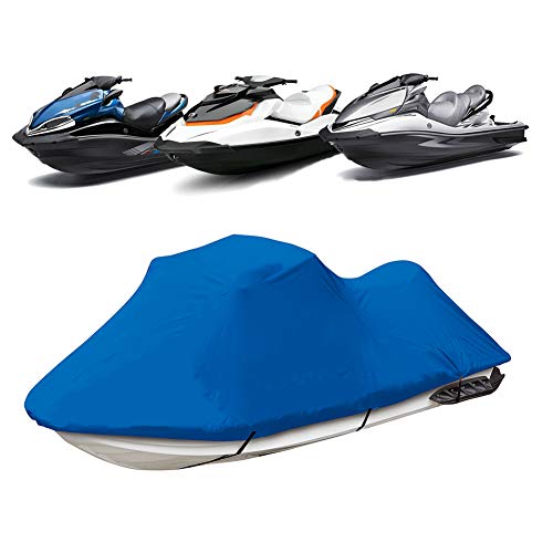 Funda de Lancha Motora, 210D Impermeable Oxford UV Protección Jet Ski Cover, Se Adapta a Motos de Agua 136'' a 145'',Azul