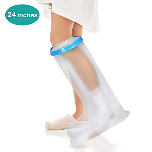 Funda de pierna impermeable para baño de ducha de adultos, protector de escayola para mantener el vendaje seco, bolsa de fundición hermética para el tobillo del pie de herida (pierna: 60 cm)