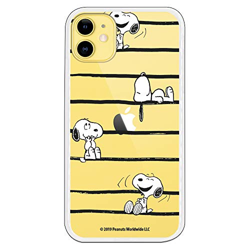 Funda para iPhone 11 Oficial de Snoopy Snoopy Rayas para Proteger tu móvil. Carcasa para Apple de Silicona Flexible con Licencia Oficial de Peanuts.