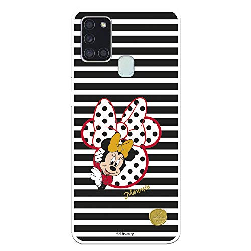 Funda para Samsung Galaxy A21S Oficial de Clásicos Disney Minnie I Love Shoes para Proteger tu móvil. Carcasa para Samsung de Silicona Flexible con Licencia Oficial de Disney.