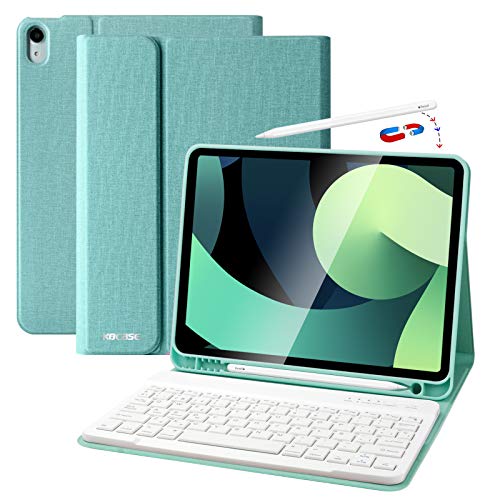 Funda Teclado iPad 10.9, Funda iPad 2020 con Ranura para Lápiz y Español (Incluye Letra Ñ) Teclado Bluetooth Inalámbrico Desmontable para iPad Air 10.9/iPad Pro 11 2018