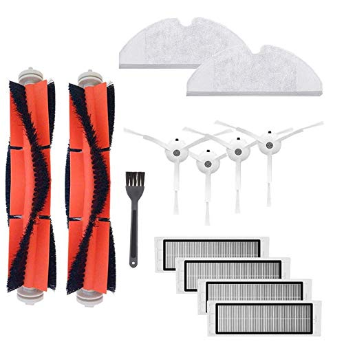 Funnytime 13 Kits for XIAOMI MI Robot S50 S51 Vacuum Cleaner, Replacement Parts with 2 Brush and 4 Filters + 2 Rag for Robot Roborock Aspiradora