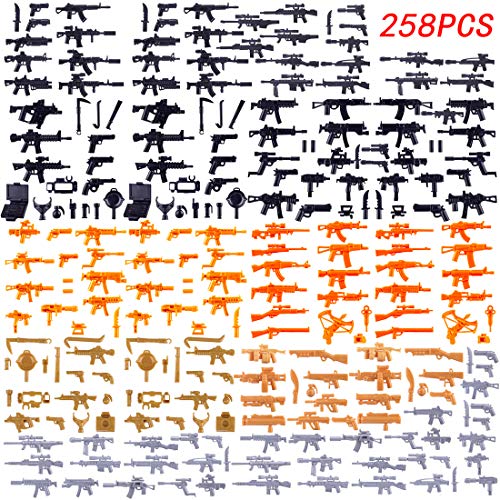 FutureShapers 258St. Set de Armas Personalizadas para los Soldados de la policía. Figuras del Equipo SWAT, Coinciden con el Lego.