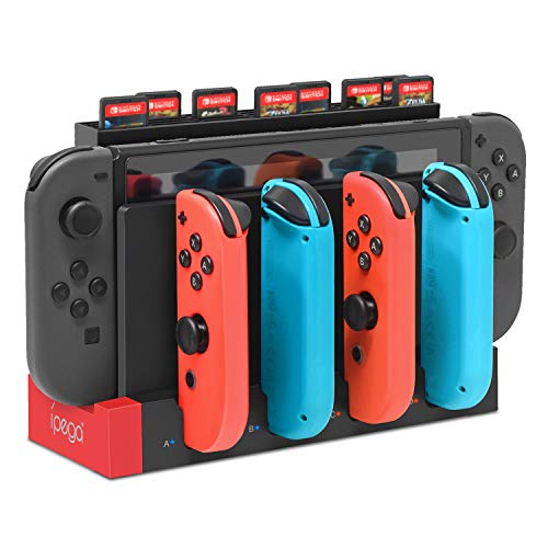 FYOUNG - Base de carga para Nintendo Switch Joy-Cons, [versión actualizada] Estación de carga para consola de conmutador y Joy-Cons