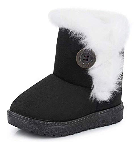 Gaatpot Zapatos Invierno Niña Niño Botas de Nieve Forradas Zapatillas Botón Botines Planas para Unisex Niños Negro 20 EU = 20 CN Gaatpot Zapatos Invierno Niña Niño Botas de Nieve Forradas Zapatillas Botón Botines Planas para Unisex Niños Negro 20 EU = 20 CN