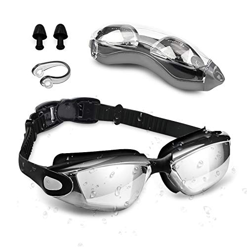 Gafas de Natación , otumixx Antiniebla Protección UV Sin Fugas Gafas para Nadar para Hombres Mujeres Adultos Niños Gafas Natación con Clip de Nariz Enchufe de Oído, Negro Gafas de Natación , otumixx Antiniebla Protección UV Sin Fugas Gafas para Nadar para Hombres Mujeres Adultos Niños Gafas Natación con Clip de Nariz Enchufe de Oído, Negro