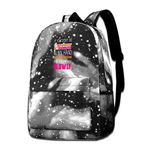 Galaxy Printed Shoulders Bag Dunkin-DOUNUTS Fashion Casual Star Sky Backpack For Boys&Girls