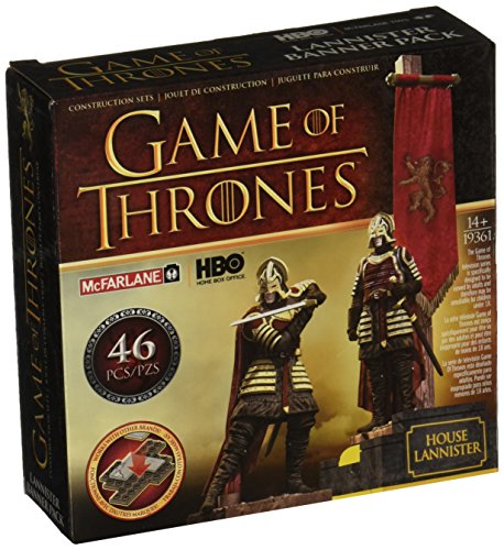 Game of Thrones-Juego De Tronos Set de Construcci&ampoacuten Estandarte Casa Lannister, Color (Brown, Red), Ninguna (MC Farlane 19361)