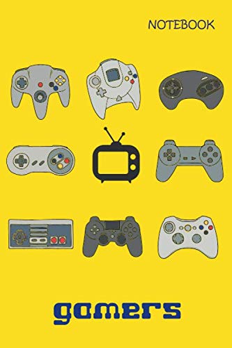 Gamers Notebook: lined notebook 6 x 9 inches gift for video gamers 100 pages play station nintendo sega students student high school college video game controls game over