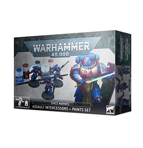 Games Workshop Warhammer 40,000: Space Marines Assault Intercessor and Paint Set Games Workshop Warhammer 40,000: Space Marines Assault Intercessor and Paint Set