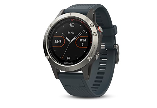 Garmin Fenix 5 - Reloj multideporte con GPS y medidor de frecuencia cardiaca, lente de cristal y bisel de acero inoxidable, 47 mm, Plata/Gris Granito (Reacondicionado) Garmin Fenix 5 - Reloj multideporte con GPS y medidor de frecuencia cardiaca, lente de cristal y bisel de acero inoxidable, 47 mm, Plata/Gris Granito (Reacondicionado)
