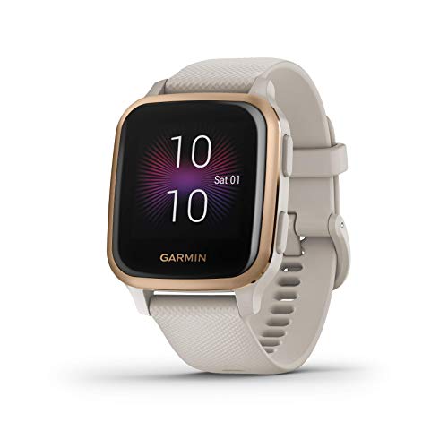 Garmin Venu Sq Music, Reloj Inteligente con GPS, Beige/Rosa Dorado