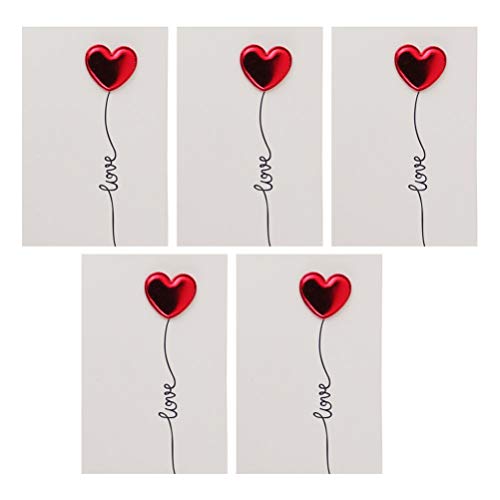 Garneck 5 Piezas Tarjetas de Felicitación del Día de San Valentín Tarjetas de Corazón Rojo Postales Regalos para Los Amantes Propuesta de Aniversario de Boda Suministros para Fiestas