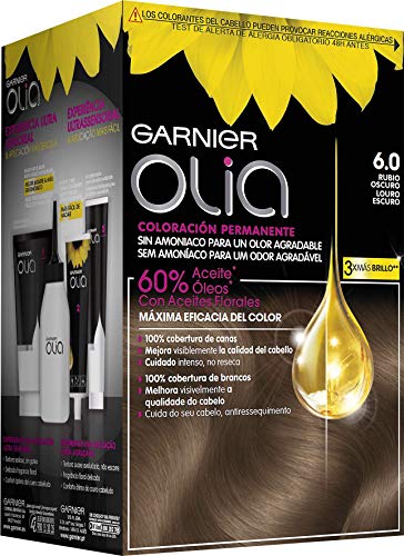 Garnier Olia, Aceites Florales, Tono 6.0, Rubio Oscuro