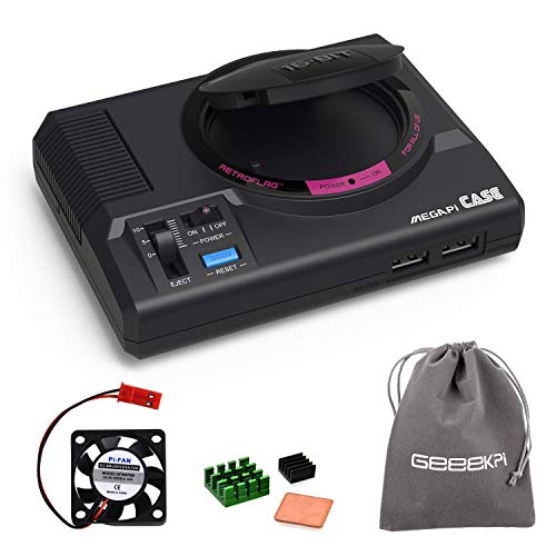 GeeekPi Retroflag MEGAPi Case con Ventilador de enfriamiento y disipadores de Calor para Raspberry Pi 3 B + y Raspberry Pi 3/2 Modelo B GeeekPi Retroflag MEGAPi Case con Ventilador de enfriamiento y disipadores de Calor para Raspberry Pi 3 B + y Raspberry Pi 3/2 Modelo B