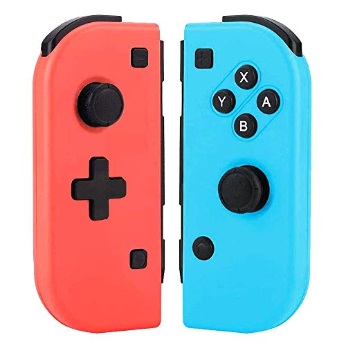 GEEMEE Mando para Nintendo Switch, Wireless Bluetooth Controller Joy con Gamepad Joystick De Reemplazo Rojo y Azul para Nintendo Switch Consola