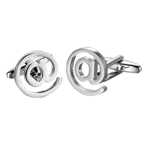 Gemelos Novedosos En Forma De @ Gemelos De Metal De Color Plata Gemelos Novedosos En Forma De @ Gemelos De Metal De Color Plata