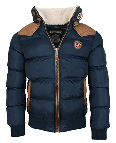 Geographical Norway Cálida chaqueta de invierno acolchada para hombre azul marino XL