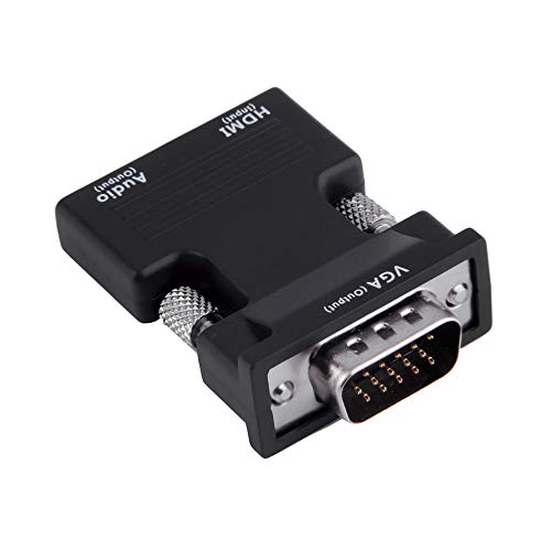 gfjfghfjfh HDMI Hembra a VGA Macho Convertidor + Adaptador de Audio Compatible con Salida de señal 1080P Instalación rápida Operación Simple Ultra-pequeño