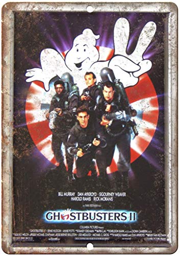Ghostbusters II Movie Placa Vintage Metal Cartel de Chapa Cartel Póster de Pared Decorativas Hojalata Signo para Café Bar Película Regalo Boda Cumpleaños