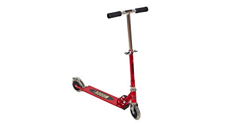 GIL-Design Patinete plegable de aluminio, ruedas LED rojas, barra de manillar de altura regulable, capacidad de carga máxima de 50 kg, patinete con freno, portátil GIL-Design Patinete plegable de aluminio, ruedas LED rojas, barra de manillar de altura regulable, capacidad de carga máxima de 50 kg, patinete con freno, portátil