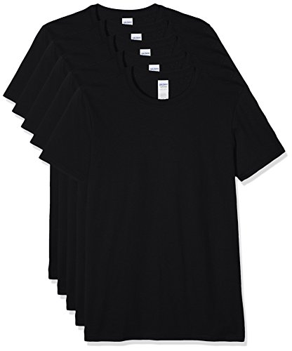 Gildan 64000 Camiseta, Negro, XL (Pack de 5) para Hombre