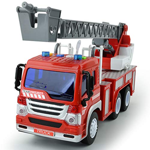 GizmoVine Juguete De CamióN De Bomberos con Luces Y Sonidos,Coches De Juguete A Escala 1:16 con Escalera Giratoria De Rescate Extensible para NiñOs PequeñOs De 4, 3 Y 2 AñOs GizmoVine Juguete De CamióN De Bomberos con Luces Y Sonidos,Coches De Juguete A Escala 1:16 con Escalera Giratoria De Rescate Extensible para NiñOs PequeñOs De 4, 3 Y 2 AñOs