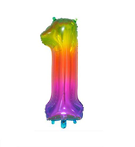 Globo Número Gigante en Metalizado Ideal para Fiesta de cumpleaños y Aniversarios - 86 cm - Hinchable (colores, Número 1) Globo Número Gigante en Metalizado Ideal para Fiesta de cumpleaños y Aniversarios - 86 cm - Hinchable (colores, Número 1)
