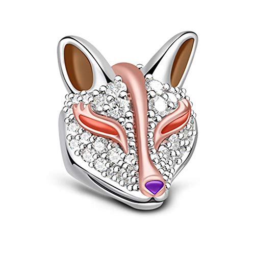 GNOCE Abalorio de plata de ley 925 con diseño de cabeza de animal, compatible con pulseras y collares, para mujeres, hombres y niños GNOCE Abalorio de plata de ley 925 con diseño de cabeza de animal, compatible con pulseras y collares, para mujeres, hombres y niños