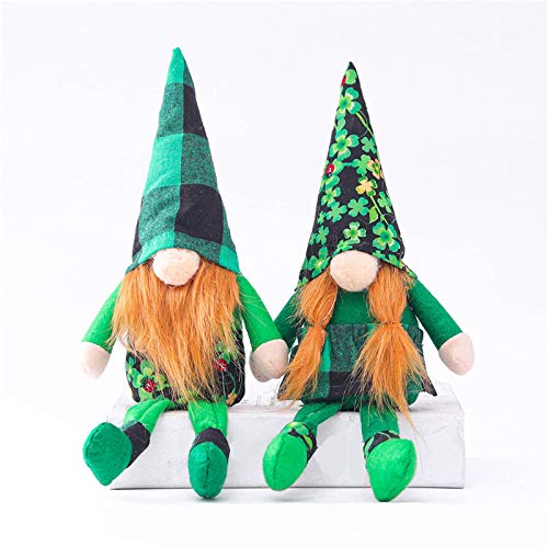 Gnomes de San Patricio – Gnomes sin rostro de peluche – Hecho a mano – Verde trébol escandinavo Tomte – Bonita muñeca regalo para San Patricio