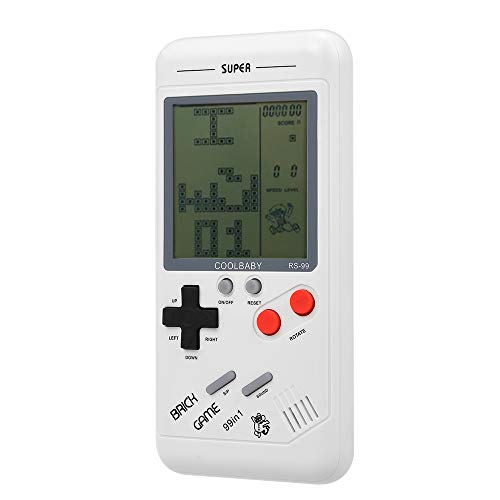 Goolsky RS-99 Consola de Juegos clásicos Juego de Bloques Tetris Juego de Rompecabezas Juegos de Mano Máquina de Juegos de Mano para niños Incorporados 26 Tipos de Juegos