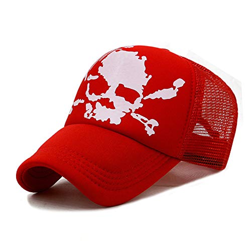 Gorra De Béisbol Transpirable para Sol Al Aire Libre Impresa A La Moda 56-59cm Gran Fantasma Cabeza roja