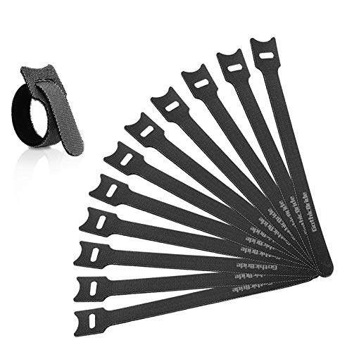 GothicBride cable corbatas, cable reutilizable corbatas correa de cable, ajustable sujetador cable correa gancho y lazo de lazo corbatas envolturas, 50 piezas, 15x2 cm, negro GothicBride cable corbatas, cable reutilizable corbatas correa de cable, ajustable sujetador cable correa gancho y lazo de lazo corbatas envolturas, 50 piezas, 15x2 cm, negro