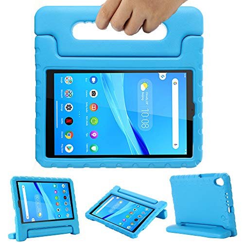 GOZOPO Niños Funda para Lenovo Tab M8 HD /Smart Tab M8 /Tab M8 FHD 2019, Soporte de mango a prueba de golpes, Funda amigable para los niños - Azul