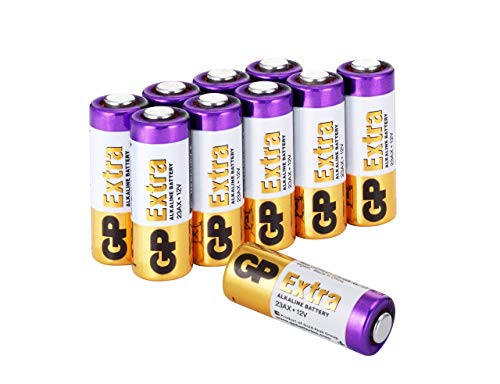 GP 23A Pila 12V - Pack de 10 Pilas 23A A23 MN21 V23GA L1028 LRV08 Alcalinas de 12 voltios | Larga duración a máxima Potencia | Pilas para Sistemas de Seguridad, mandos de Garaje, mandos de Coche, etc GP 23A Pila 12V - Pack de 10 Pilas 23A A23 MN21 V23GA L1028 LRV08 Alcalinas de 12 voltios | Larga duración a máxima Potencia | Pilas para Sistemas de Seguridad, mandos de Garaje, mandos de Coche, etc