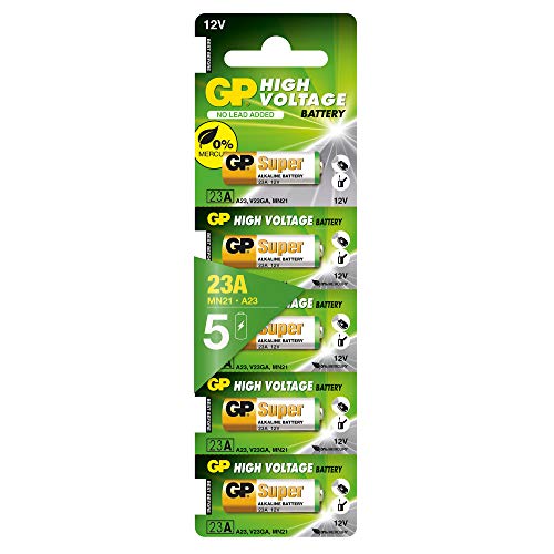 GP Batteries 23A - Pila alcalino de 12 V, (paquete de 5 unidades) GP Batteries 23A - Pila alcalino de 12 V, (paquete de 5 unidades)