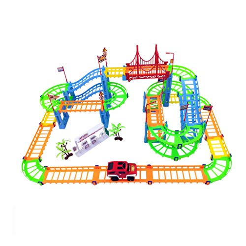 GQF Track Car Toy Dual-Track Carril eléctrico Juguetes para niños Rompecabezas de ensamblaje Regalo,no Recargable,con batería + Destornillador + Dinosaurio pequeño + 1 Coche GQF Track Car Toy Dual-Track Carril eléctrico Juguetes para niños Rompecabezas de ensamblaje Regalo,no Recargable,con batería + Destornillador + Dinosaurio pequeño + 1 Coche