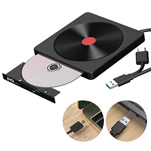 Grabadora CD/DVD Externa, USB 3.0 Tipo C de Doble Puerto, Unidades de CD Externas Alta Velocidad, Lector/Quemador/Re - AMIGIK Quemador de CD/DVD +/-RW/ROM para PC portátil Windows, Linux, MacOS, Vista Grabadora CD/DVD Externa, USB 3.0 Tipo C de Doble Puerto, Unidades de CD Externas Alta Velocidad, Lector/Quemador/Re - AMIGIK Quemador de CD/DVD +/-RW/ROM para PC portátil Windows, Linux, MacOS, Vista