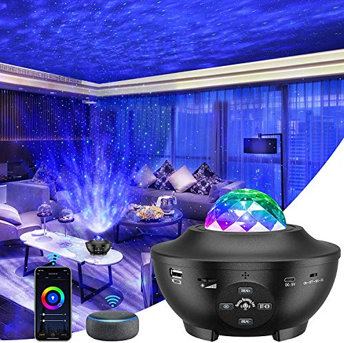 GRDE Lámpara Proyector, Lámpara de Nocturna Estrellas & Océano 2 in 1 con Rotación y Música Temporización y Remoto Bluetooth, 10 Modos de Luz Planetario Proyector Estrella, Regalos para Niños/ Navidad GRDE Lámpara Proyector, Lámpara de Nocturna Estrellas & Océano 2 in 1 con Rotación y Música Temporización y Remoto Bluetooth, 10 Modos de Luz Planetario Proyector Estrella, Regalos para Niños/ Navidad