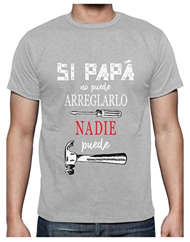 Green Turtle Camiseta para Hombre- Regalos para Hombre, Regalos para Padres. Camisetas Hombre Originales Divertidas - Si Papá no Puede Nadie Puede - - Large Gris