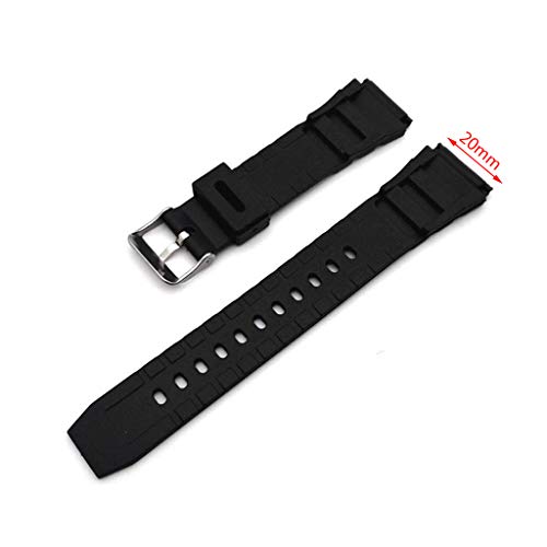 GROOMY Strap, Silicone Rubber Watch Strap Band Deployment Buckle Diver Waterproof 18mm 22mm-20