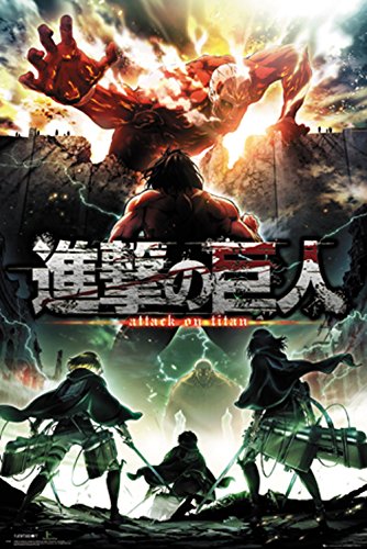 Grupo Erik Editores Poster con diseño Attack On Titan Season 2 Key Art, Madera, Varios, 65 x 3.5 x 3.5 cm