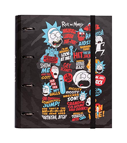 Grupo Erik Editores Rick & Morty - Carpeta con 4 anillas troquelada, 32 x 27.5 cm