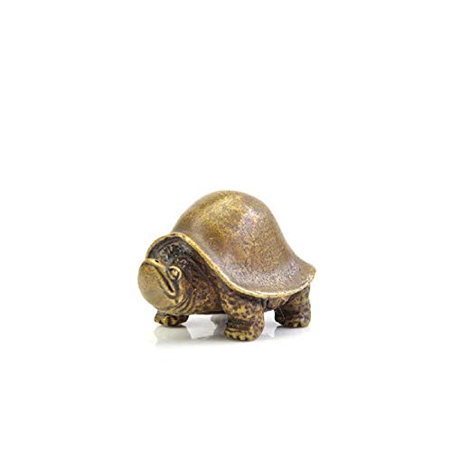 GSDGSD Figuras en Miniatura de Tortuga de longevidad de Cobre Antiguo, Adornos de Tortuga de latón clásico Chino, Decoraciones de pisapapeles de Animales Vintage