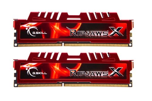 G.Skill F3-12800CL10D-16GBXL RipjawsX - Memoria RAM (Kit 2 x 8GB, DDR3-1600 MHz, PC3 12800, CL 10), Rojo