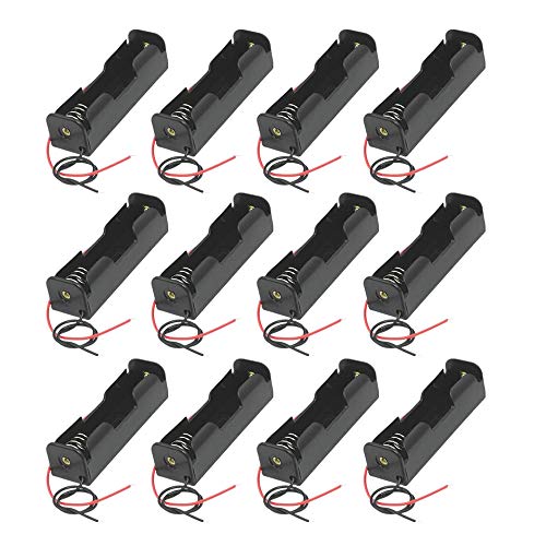 GTIWUNG 12Pcs 3.7V 18650 Caja de Soporte de Batería Caja de Almacenamiento de Batería de Plástico con Cables (Ranura única) GTIWUNG 12Pcs 3.7V 18650 Caja de Soporte de Batería Caja de Almacenamiento de Batería de Plástico con Cables (Ranura única)