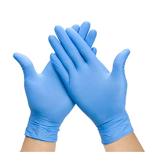 Guantes Desechables de Nitrilo Azul Sin polvo, Stock Disponible, Envío Rápido, Caja de 100 guantes. Color Azul talla S