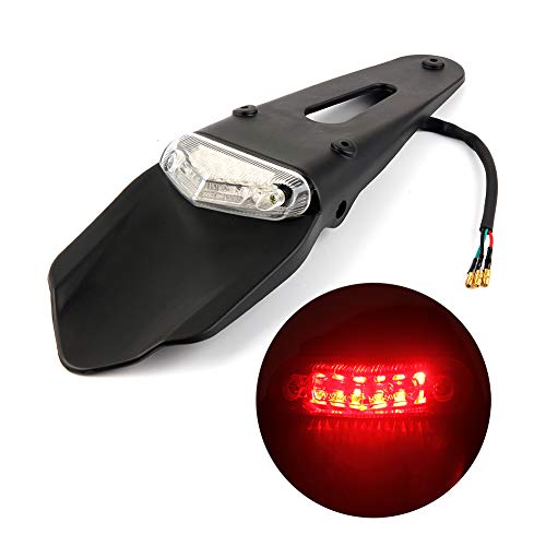 Guardabarros Trasero Con Luz Trasera De Freno LED Para Motocicleta De Motocross, Enduro, Todoterreno (Lens Transparent) Guardabarros Trasero Con Luz Trasera De Freno LED Para Motocicleta De Motocross, Enduro, Todoterreno (Lens Transparent)