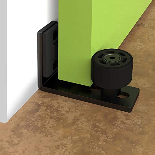 Guía de piso ajustable para pared/puerta inferior guía deslizante puerta de granero hardware negro